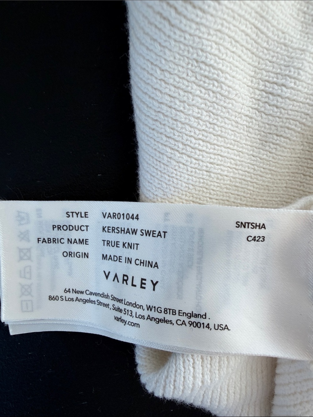 Varley Kershaw 100% Cotton Cream Open-Knit Sweater - Picture 5 of 7